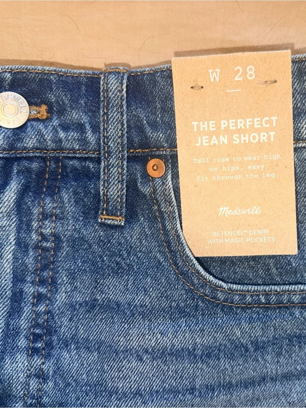 Madewell Classic High-Rise Blue Denim Shorts